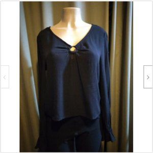 *SALE* Freshman Women's Cropped Long Sleeve Black Top Size S